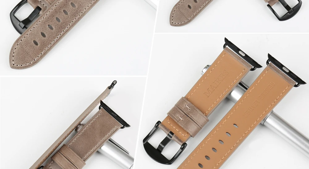 MAIKES ремешок из натуральной кожи для Apple Watch 42 мм 38 мм серия 4 3 2 1 iWatch Замена для Apple Watch Band 44 мм 40 мм