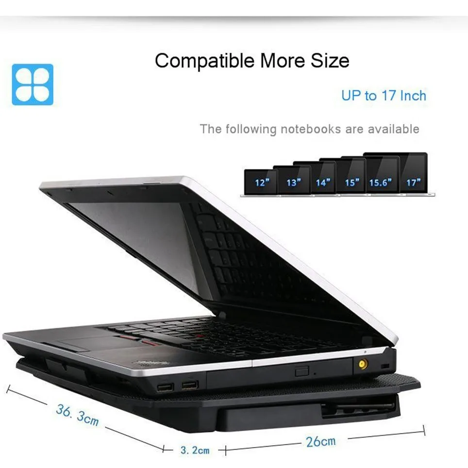 SeenDa настольная Регулируемая подставка для ноутбука 1" до 17" с 2 вентиляторами USB охлаждающая тепловыделительная подставка держатель для ноутбука