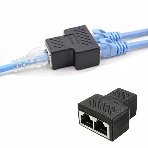 

2 Pack RJ45 Splitter Connectors , 1 to 2 Ways Ethernet cables interface RJ-45 Socket Adapter 8P8C HUB Network LAN Internet PC