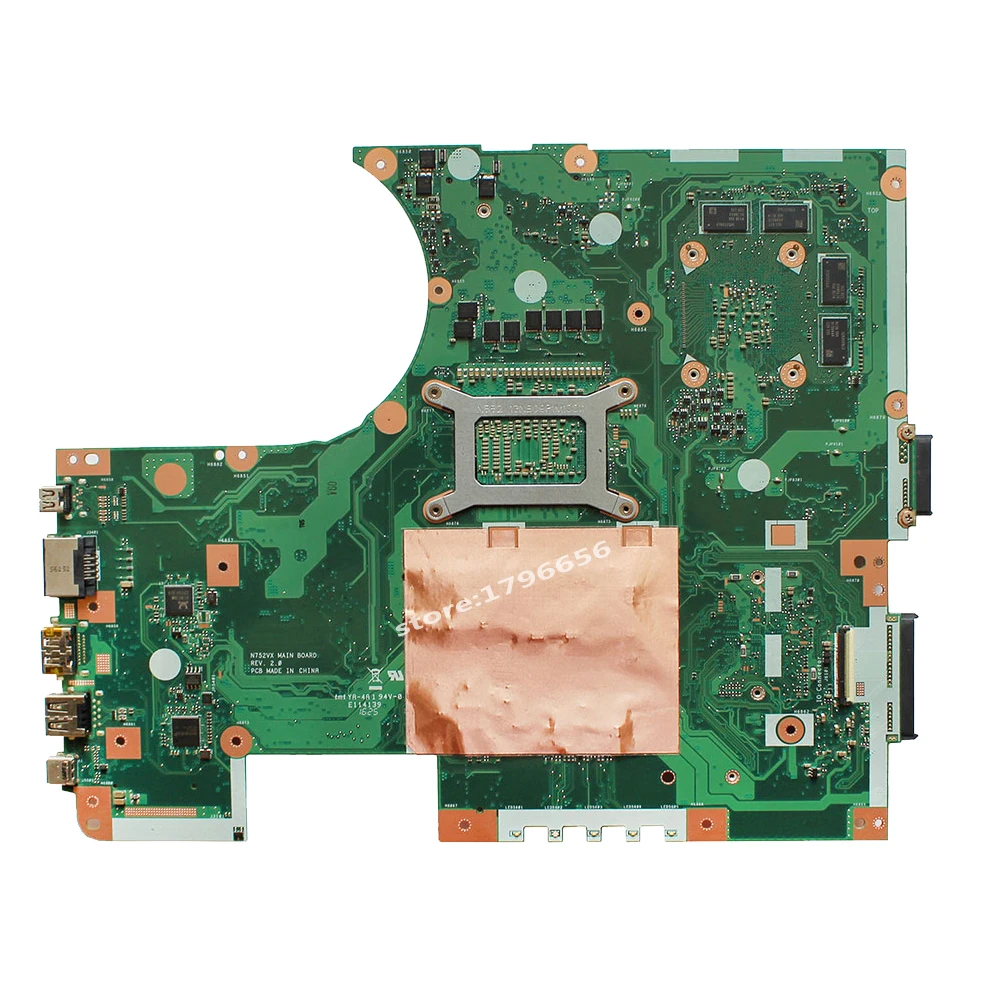  N752VX With I5-6300HQ CPU GTX950M motherboard REV2.0 For ASUS N752V N752VX laptop mainboard Tested 