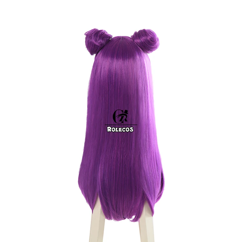 ROLECOS Game LOL KDA Cosplay Hair K/DA Kaisa Long Purple Hair New Skin Cosplay Headwear 80cm Synthetic Hair for Women