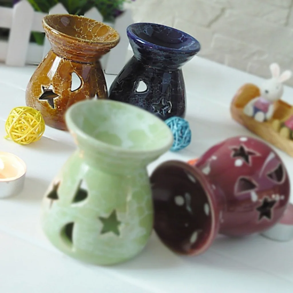 Assorted Ceramic Ash Catcher Incense Burner Joss Stick Holder 6 Colors 3inch
