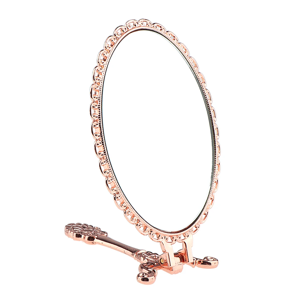 Foldable Vintage Mirror Hand Held Makeup Mirror Small Beauty Dresser Gift