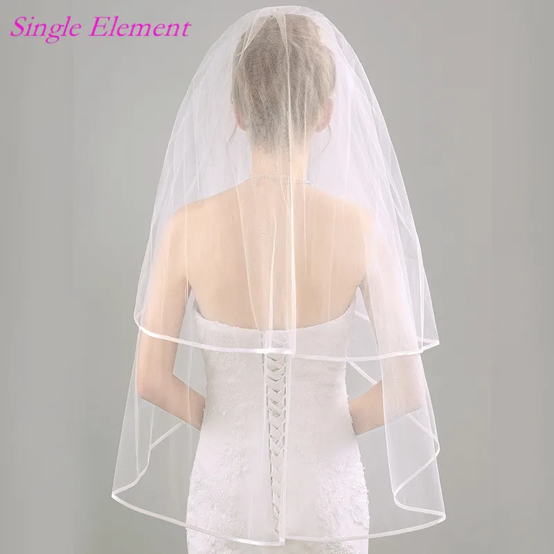 Newest Bridal Veils with Comb Two Layers Ribbon Edge Wedding Veils Exquisite Ivory Bridal Veil 2017 Wedding Accessory Newest Bridal Veils with Comb Two Layers Ribbon Edge Wedding Veils Exquisite Ivory Bridal Veil 2017 Wedding Accessory