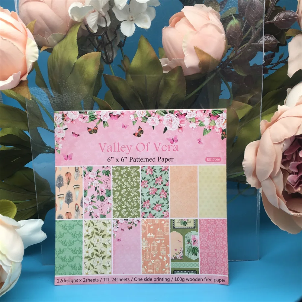 

12pcs/Pack 6*6inch Valley of Vera Patterned Paper Pack for Scrapbooking DIY Happy Planner Card Making Journal Project