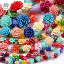 Perles de camélia en vrac, 1 brin/lot, perles de camélia mixtes de 15 et 20mm, pour la fabrication de bijoux, F2781