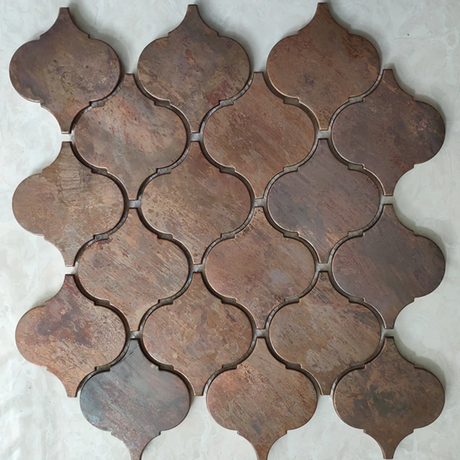 retro-arabesque-lantern-beacon-copper-tile-bronze-brushed-for-livingroom-workroom-kitchen-splashback-wall-mosaic-tile