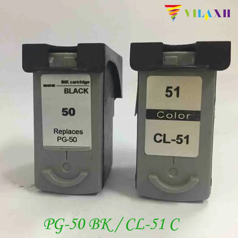 

2pcs PG-50 CL-51 Black & Color Ink Cartridge For Canon Pixma MP150 MP160 MP170 MP180 IP2200 IP6220D MX308 MX318