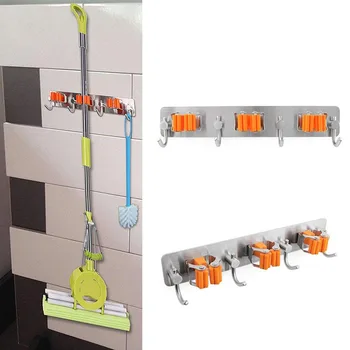 

Economical Mop Broom Holder Self Adhesive Broom Mop Holder Storage Organizer Wall Racks for Brush Mops ds99