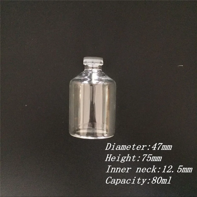 80ml Leakproof Glass Bottles with Rubber Cap  Eco-Friendly Jars Vials Silicone Bottles55