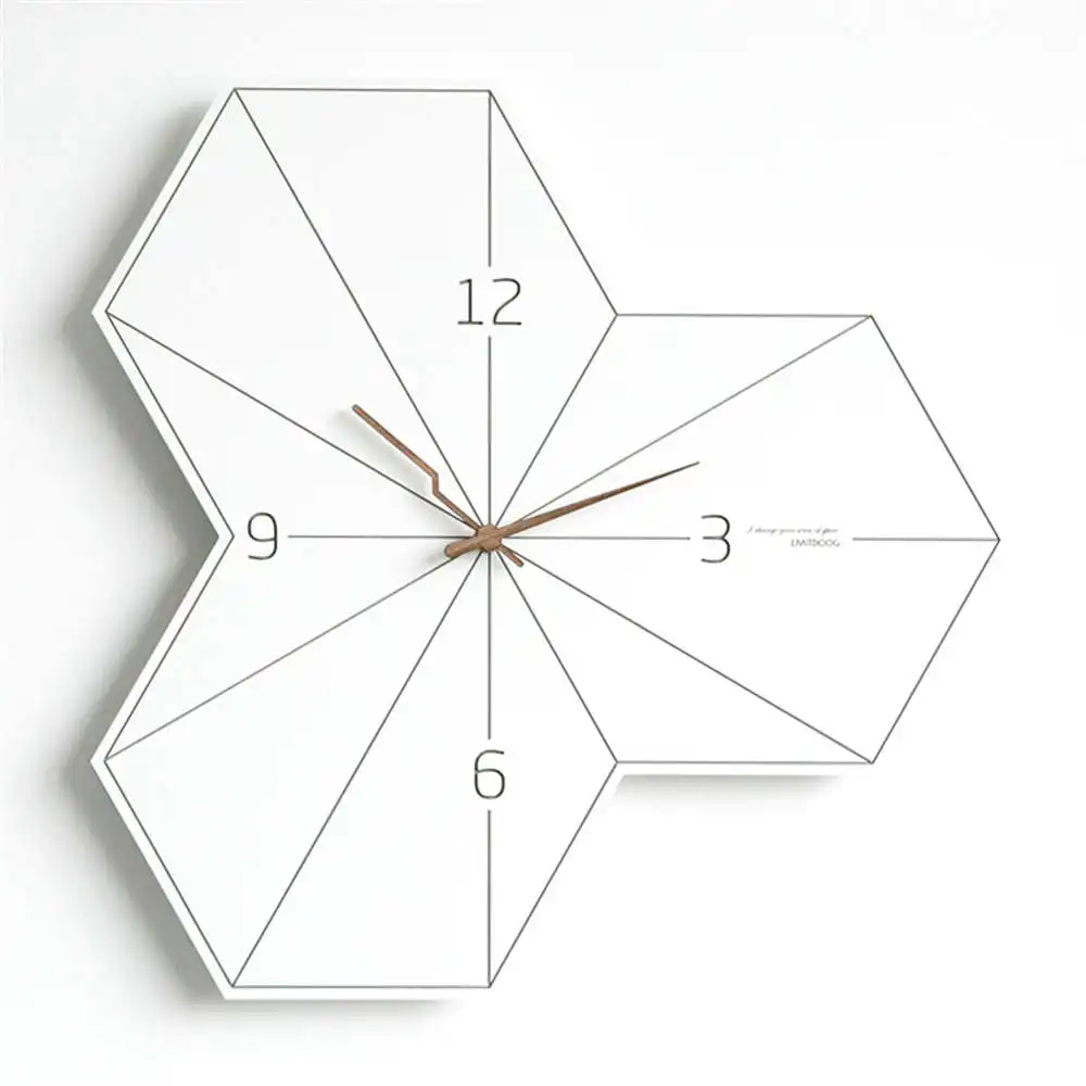 

14 Inch Nordic Creative Irregular Wooden Wall Clocks Modern Fashion Living Room Decorative Art Wall Clock Bedroom Mute Clock