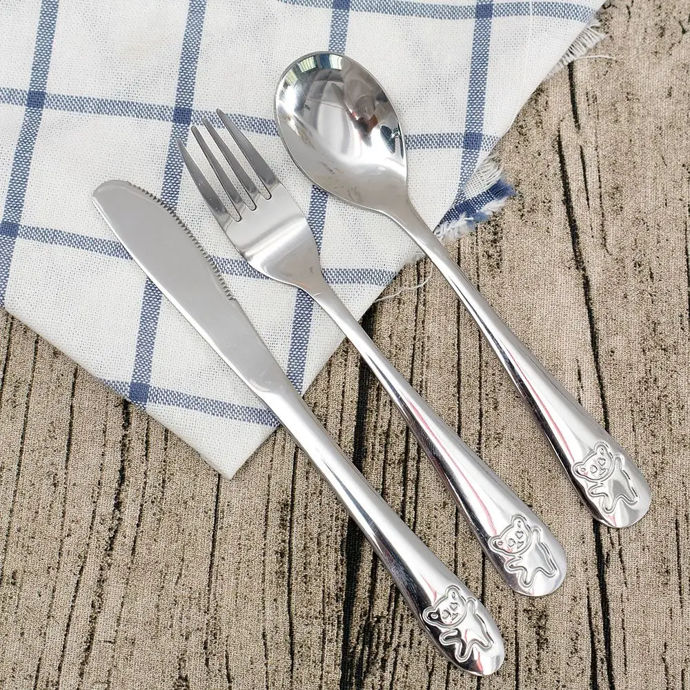 

LINSBAYWU Stainless Steel Bear Ice Dessert Spoons Stirring Coffee Fork Teaspoon Tableware