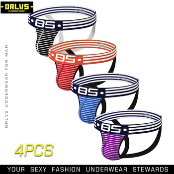 

BS 4PC/LOT Sexy Jockstrap Underwear Male Panties Sexy Men Underwear Mens Underpants Men Thongs Tanga Briefs G-String Sexy Cotton