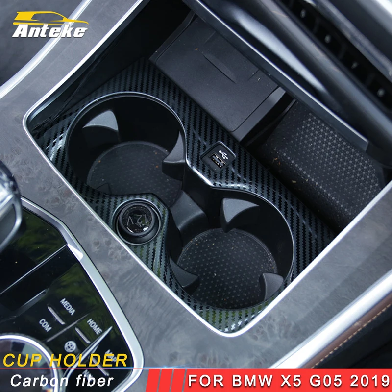 

ANTEKE For BMW X5 2019 Car Styling Middle Console Cup Holder Panel Cover Trim Frame Sticker Interior Accessories