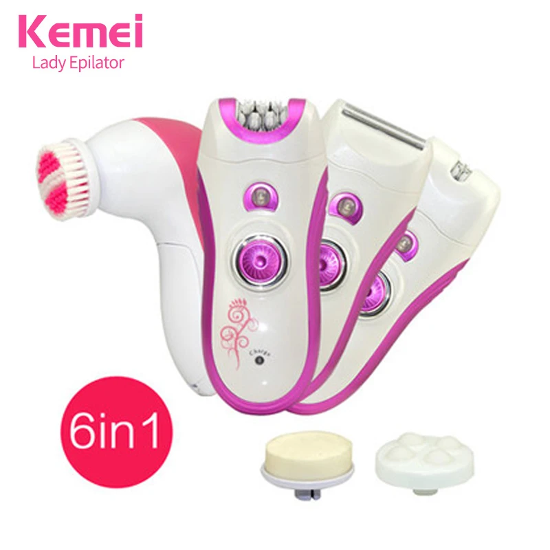 Kemei 3066 6 in1 Электрический мыть Уход за кожей лица машины Перезаряжаемые Очиститель