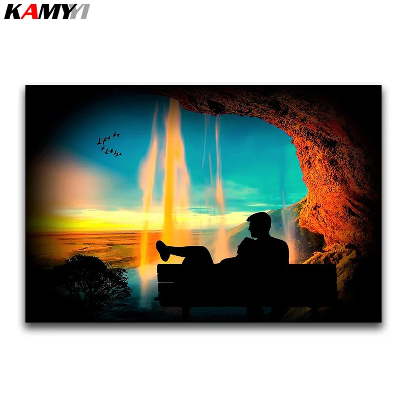 

Full Square Diamond painting Lovers Full Round Diamond embroidery Cross stitch Nature DIY 3D Diamond mosaic landscape