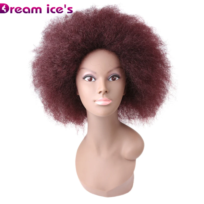 Dream ice синтетический афро вьющиеся Короткие Черный Белый Коричневый Красный парик цветные парики для косплея и черные женские