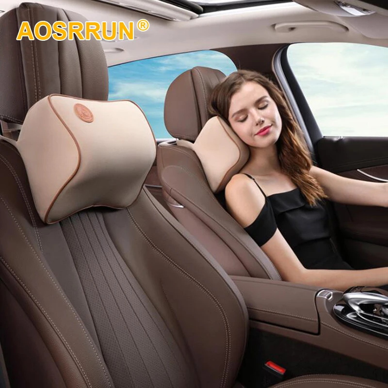 

Vehicle Memory Cotton Slow Rebound Head Pillow and Neck Pillow For Mercedes Benz C-Class W205 GLC A-Class E-Class GLA S-Class