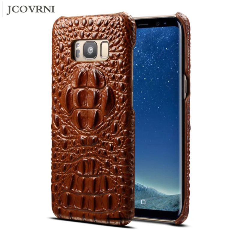 

JCOVRNI Genuine leather 3Drelief crocodile pattern phone back cover for Samsung Galaxy S8 S8plus luxury high quality phone case