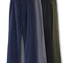 Высокое качество Мужские хлопковые и льняные брюки Тан Тай Чи штаны для тайчи кунг-фу Боевые искусства мужские брюки