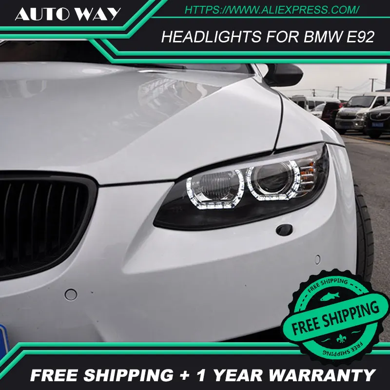 Стайлинга автомобилей чехол для BMW M3 328i 335i 330i E92 E93 2006-2012 светодиодный фары светодиодный фар H7 D2H HID Ангел глаз Bi Xenon луча