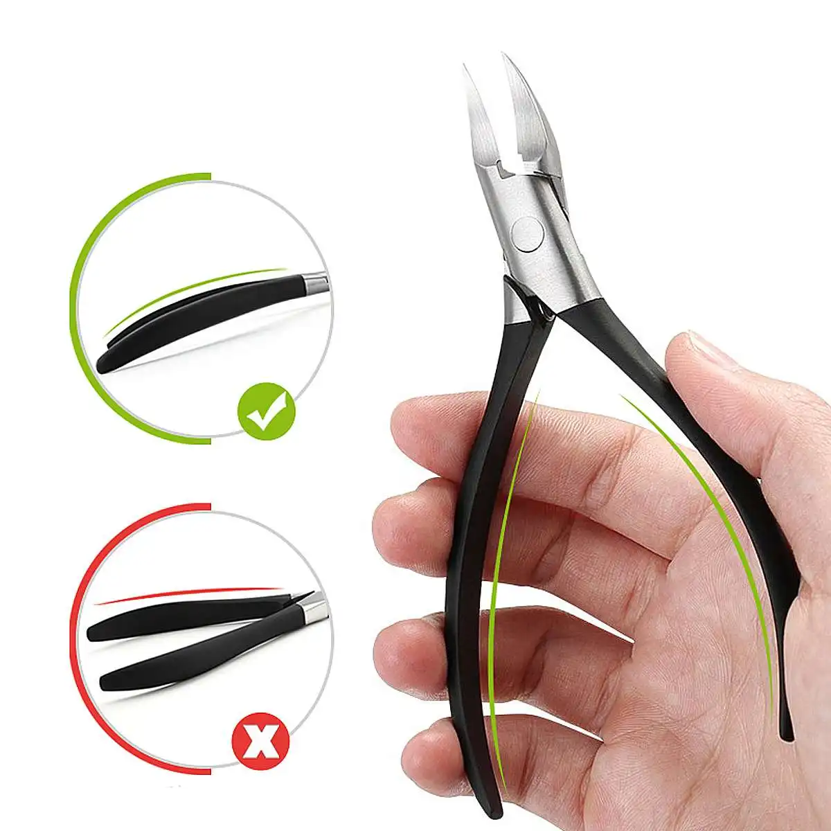 

Professional Stainless Steel Cuticle Nail Nipper Ingrown Toenail Nipper Clipper Thick Pedicurer Cutter Beauty Nail Tools