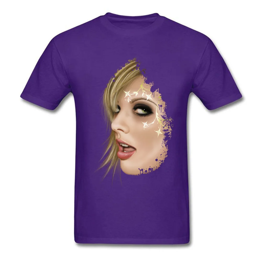 Round Neck Seduction 100% Cotton Fabric Student T Shirts Custom Short Sleeve Tops Shirts Cute Casual Tshirts Wholesale Seduction purple