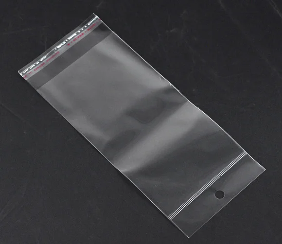

DoreenBeads Clear Self Adhesive Seal Plastic Bags W/Hang Hole 20x9cm (Usable space 15x9cm), 200PCs (B14824)