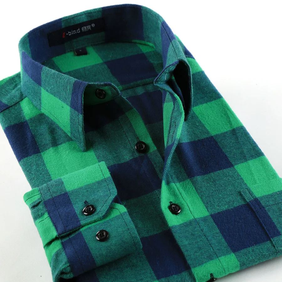 

Men Flannel Plaid Shirt 100% Cotton 2017 Spring Autumn Casual Long Sleeve Shirt Men Soft Cherecked Slim Fit Shirt Brand Clothes
