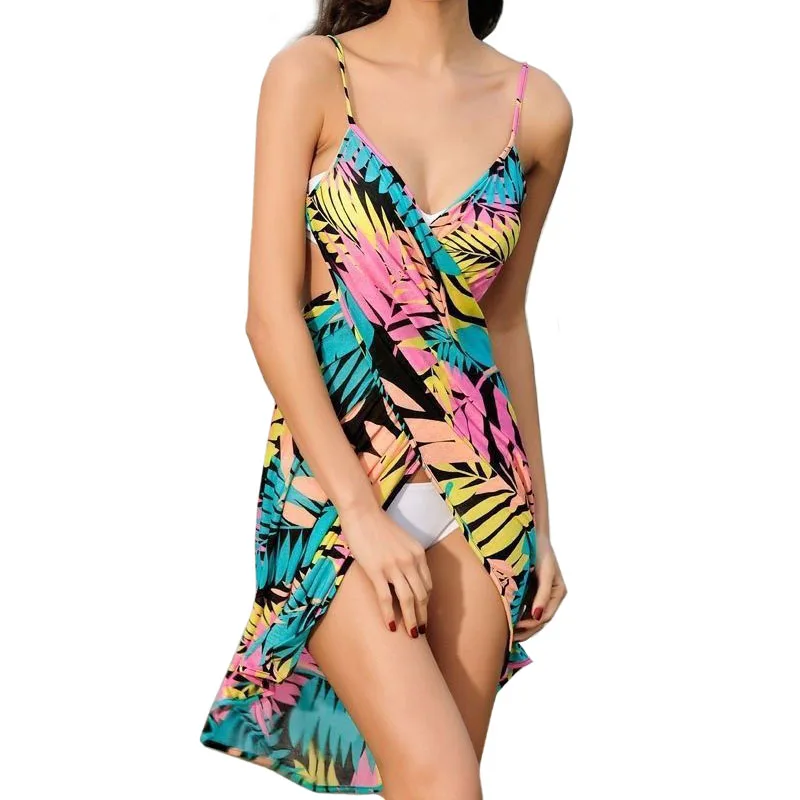 Sexy Sling Beach Wear Dress Women's Sarong Summer Bikini Cover-ups Wrap Pareo Skirts Towel Open-Back Swimwear