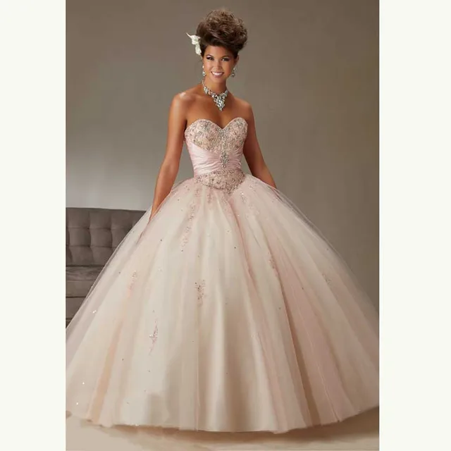 Pretty Light Pink Quinceanera Dresses with Sheer jacket beaded shiny