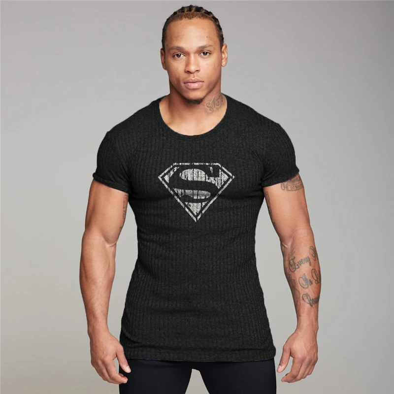 

New Superman Short Sleeve Pullover T-Shirt Men Brand Clothing Mens Print Casual T-Shirt Summer O-Neck Slim Fit Sweaters Men