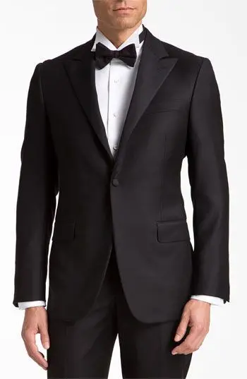 Красивый черный Для мужчин свадьба Sutis Нотч Жених женихов Для мужчин Бизнес работа в офисе костюм A339