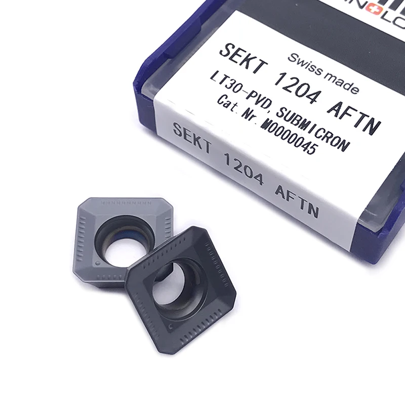 Online 100% Original SEKT1204 AFTN LT30 inserto de fresado de carburo herramientas de torneado insertos de corte de hoja sekt 1204 mecanizado CNC