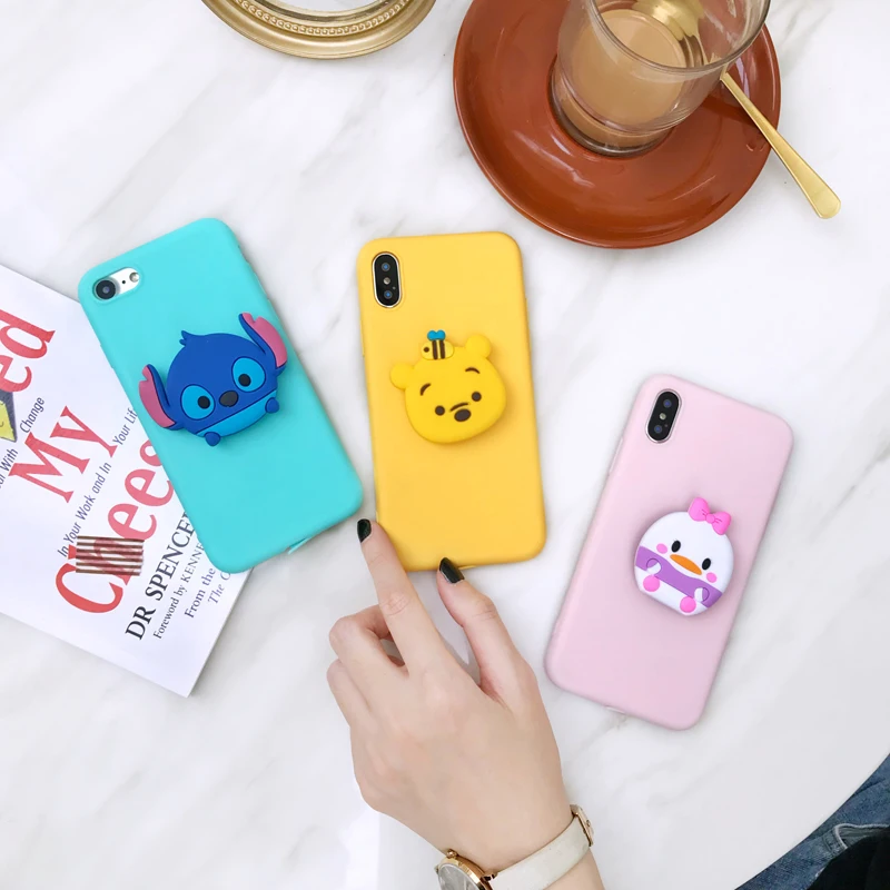 Для Xiaomi 99T A3 Redmi 4X 5A 5 6plus 6A 6Pro 7 8A Go K20 Note 5, 6, 7, 8 Pro Pocophone F1 чехол Стич Минни кольцо ручка мягкий чехол