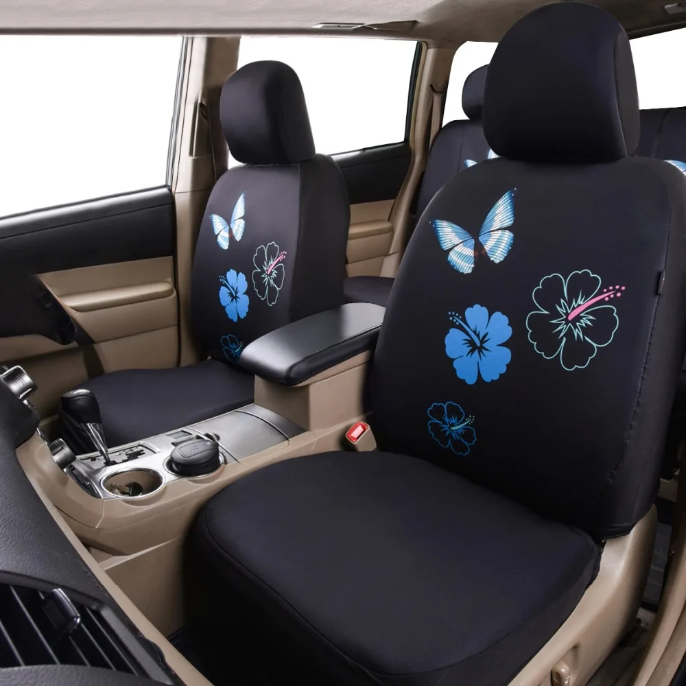 Автомобильный пропуск универсальный чехол для автомобильных сидений подходит для большинства автомобилей Бабочка розовый синий фиолетовый аксессуары для интерьера чехлы для сидений автомобиля Защита