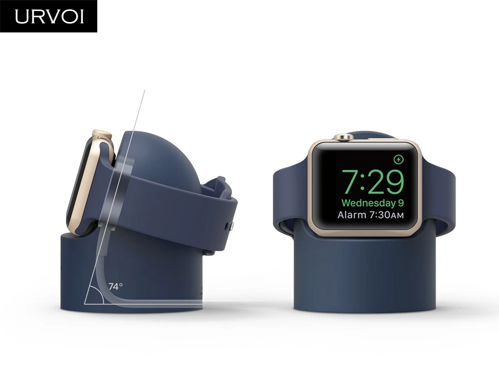 URVOI подставка для apple watch series 4 3 2 1 держатель watchOS 5 тумбочка силиконовая домашняя