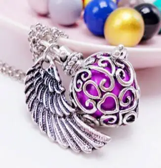 cage-wings-hollow beautiful Angel calls long baby pregnant necklace Jewelry Hollow out Maternity long chain SYYF0195 put 16mm