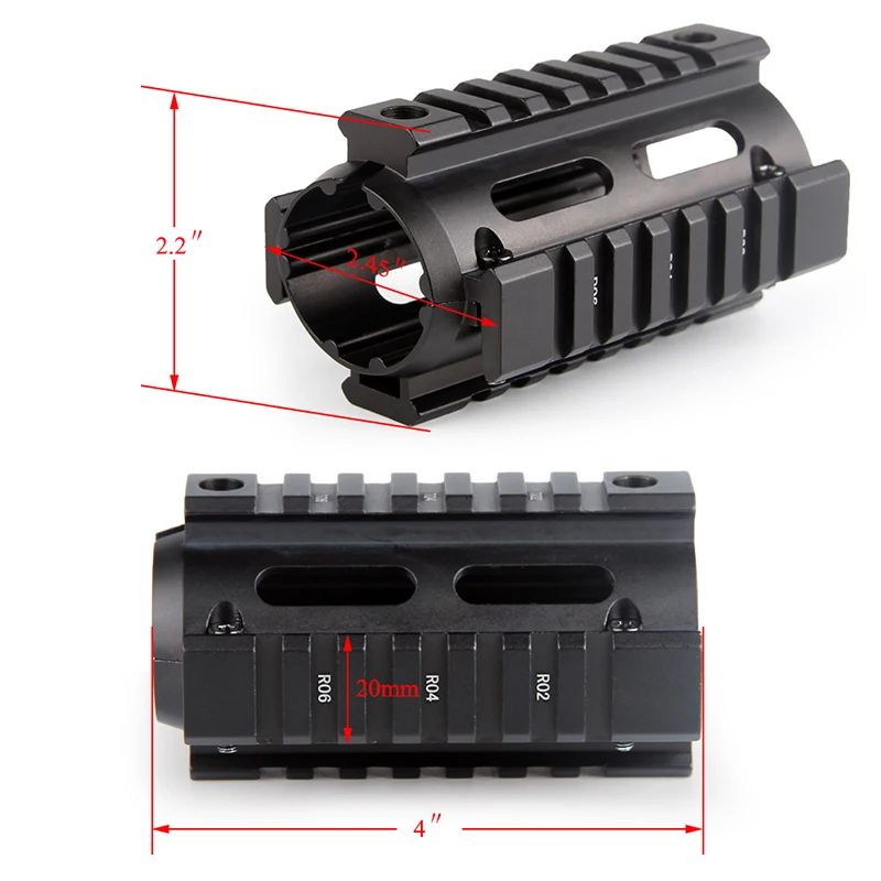 Quad Rail Handguard 4 6.7  9 Keymod Rail Fit Picatinny Weaver for AR15M16 Rifle Hunting Airsoft RL1-0020 (12)