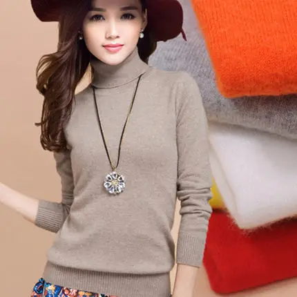 

2016 Cashmere Sweater Women Sweaters Fashion Autumn and Winter Womens Sweater and Pullovers Turtleneck Wool Knitted Sweater W794