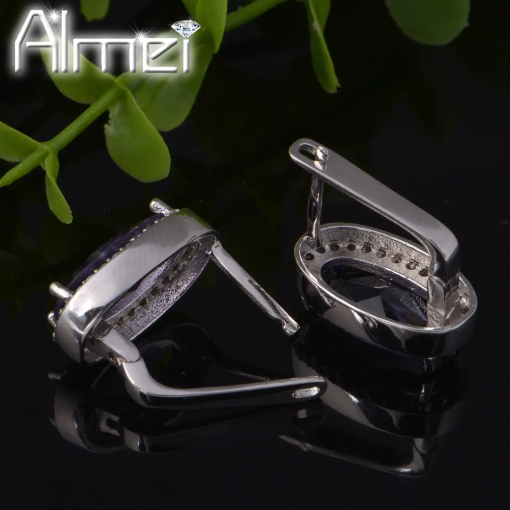 Женские серебряные серьги Almei с фианитом R197|women earrings|women fashion earringsbrincos |
