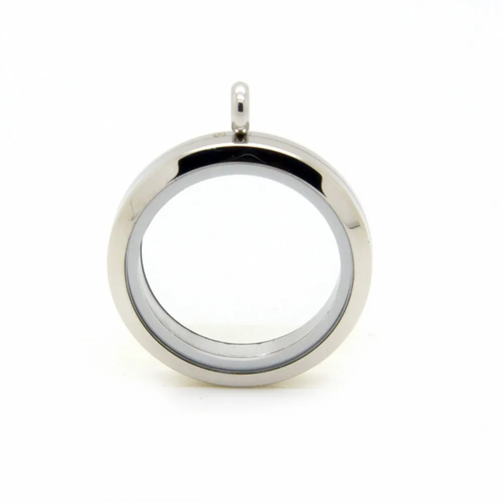 

10Pcs/lot Mix Size Round Silver Plain Screw Floating Locket 316L Stainless Steel Floating Charms Memory Glass Locket Pendant