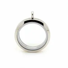 10Pcs/lot Mix Size Round Silver Plain Screw Floating Locket 316L Stainless Steel Charms Memory Glass Pendant