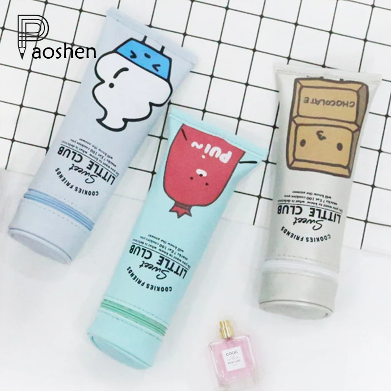 Случайная Милая зубная паста пеналы творческий 3D Pencilcase еда печати Карандаш сумка