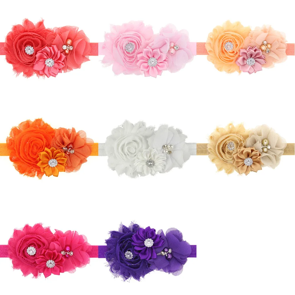 Baby Headband Set baby girl headband Infant hair floral cloth Tie bows newborn Headwear tiara headwrap Gift Toddlers bandage flower crystal Ribbon hair bands,hair accessories,hair headband accessories,baby headband set