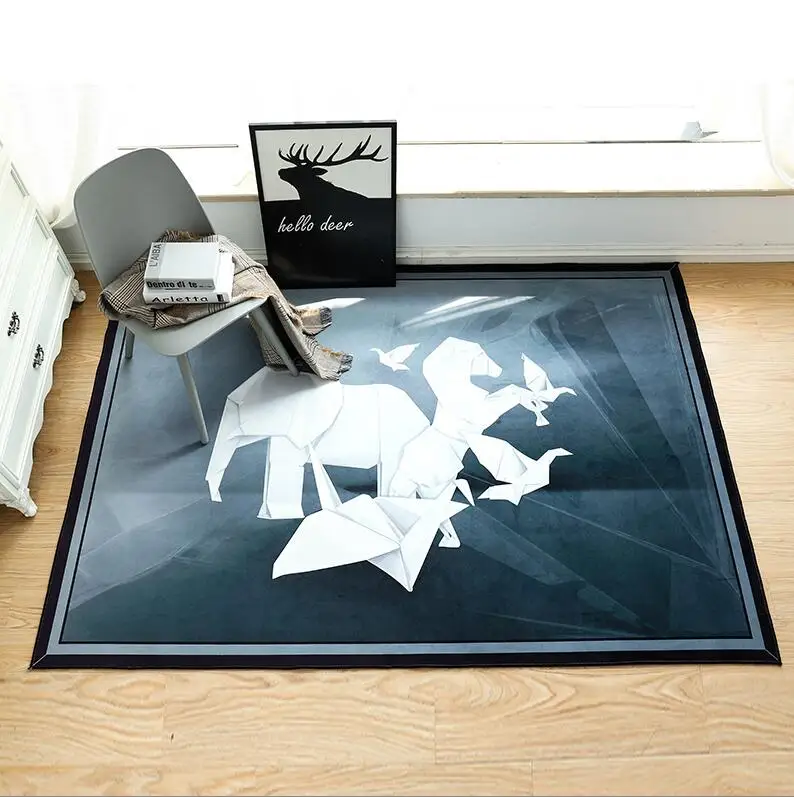100*150 см Nordic Большой Слон Тигр фланель 3D нарисовал животного ковер ползком pad Сгущает игровой коврик не- скольжения ковер одеяло TAPIS