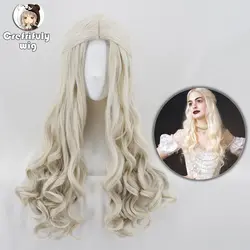 Алиса в стране чудес 2 белый queen косплэй парик блондинка Волнистые Длинные Синтетические волосы термостойкость волокно Хэллоуин костюм