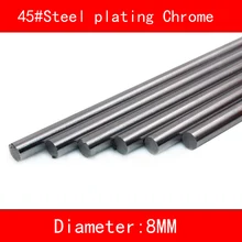 2pcs 45#Steel electroplate chrome linear shaft diameter 8mm length 100mm-500mm 3d printer part cnc linear rail shaft 2pc diameter 20mm 1000mm linear round shaft harden rod chrome plated linear shaft for linear slide system cnc xyz table