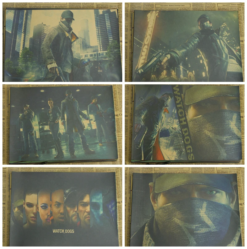 

Shooting game kraft poster wall sticker Watch Dogs Max Payne PTB