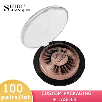 

100 Pairs Mink Eyelashes Customize Lashes False Eyelashes Custom Logo 3d Mink Lashes Private Label Lashes Custom logo faux cil